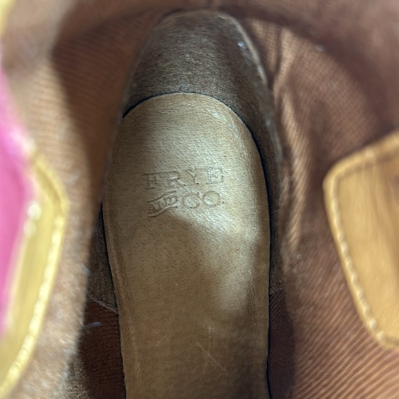 Frye Marley Ankle Boot Heeled Bootie Pull Tab Suede Shoes Raspberry Red Size 8 - Picture 7 of 9